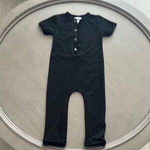 Black Button-Up Baby Jumpsuit